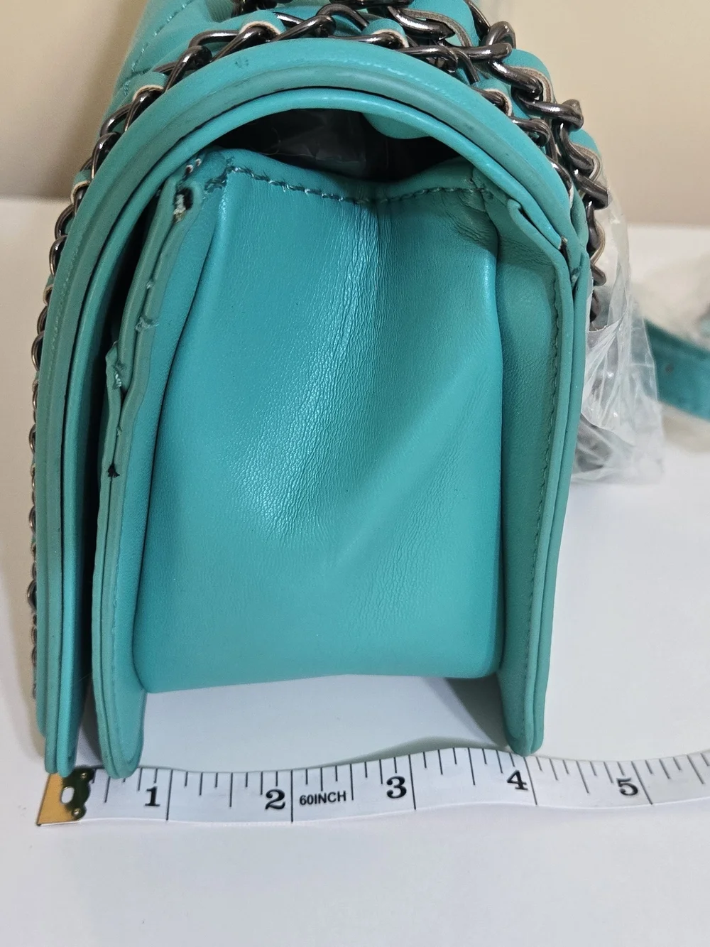 Badgley Mischka Quilted Crossbody Bag in Teal Green